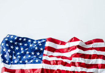 Obraz premium Wrinkle United States of America or USA flag. USA is established since 4th July 1776 which is called independence day. USA is land of democracy and freedom.