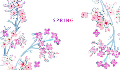 Elegant beautiful colorful floral illustration