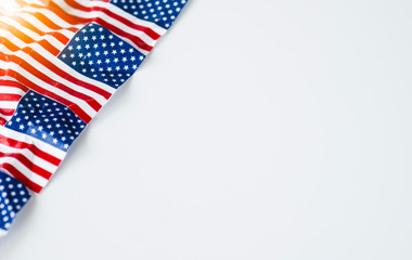 Obraz premium Wrinkle United States of America or USA flag. USA is established since 4th July 1776 which is called independence day. USA is land of democracy and freedom.