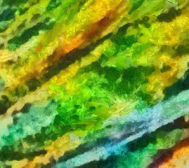 Close up oil paint abstract background. Art textured brushstrokes in macro. Part of painting. Old style artwork. Dirty watercolor texture. Modern pattern. Chaotic splashes. Multi-colors design.