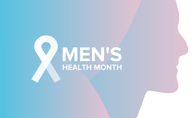 National Men's Health Month in June. Health education program. Celebrated annual in United States. Medical concept. Care and health. Poster, card, banner and background. Vector illustration