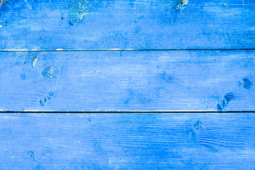 Blue wooden grunge background, old timber planks vintage backdrop