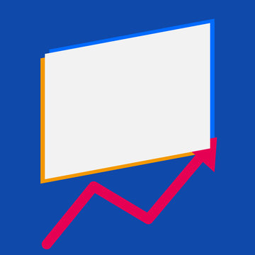 One blank rectangle above another arrow zigzag upwards increasing sale