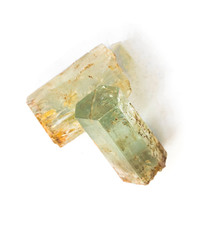 green geological natural crystal stone aquamarine