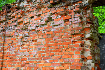 old red brick wall and background
