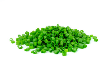 green onion leaves cutting