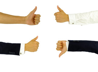 Obraz premium hand pose in many thumb up collection