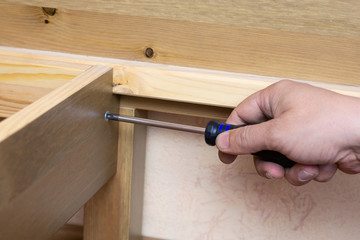 The Assembly of wooden furniture