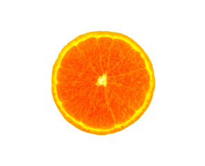 orange fruit isolated cutting in half