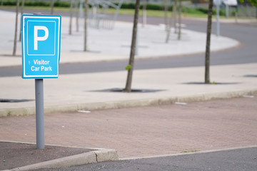 Visitor car park sign at school and college grounds