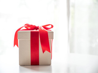 Christmas gift box on white background for design