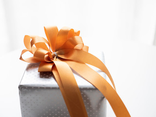 Christmas gift box on white background for design