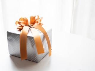 Christmas gift box on white background for design