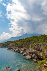 Fototapeta na wymiar coast of mediterranean sea and tahtali