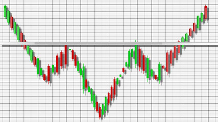 Inverted Head and Shoulders Stock Chart Pattern 3D Illustration