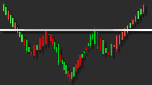 Inverted Head and Shoulders Stock Chart Pattern 3D Illustration