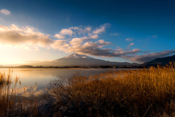 Mount Fuji reflected in Lake Kawaguchiko