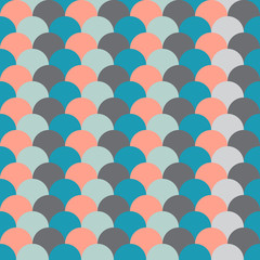 Vector eamless pattern with shell ornament in pastel colors