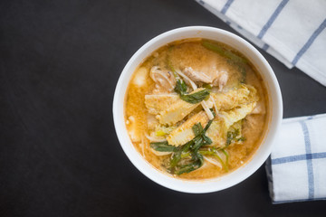 Homemade suki with pork and fresh mixed vegetables