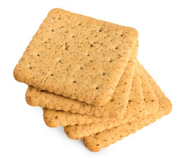 group of crackers isolated on white