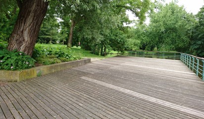 a bridge over the lake