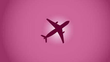 Plane on the rose pink background vector illustration