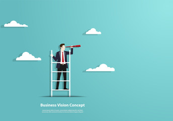 Successful vision concept with character of businessman and telescope © anuchit