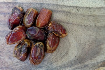 dates on a wooden table