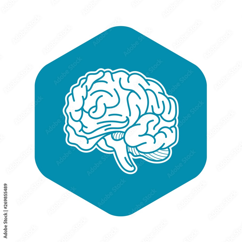 Poster genius brain icon. simple illustration of genius brain vector icon for web design isolated on white 