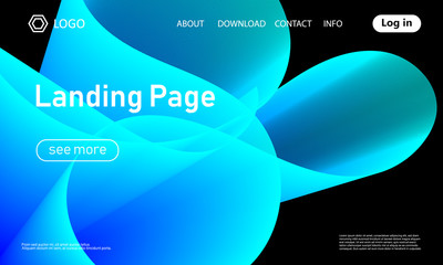 Obraz premium Landing page template. Abstract fluid