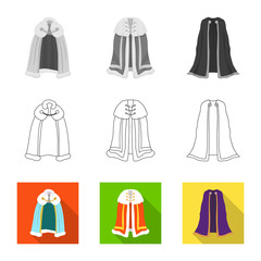 Vector design of material and clothing symbol. Set of material and garment vector icon for stock.