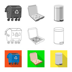Vector design of dump  and sort icon. Set of dump  and junk stock vector illustration.