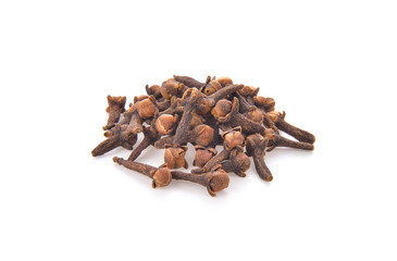 Dried clove on white background