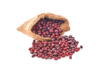 Azuki bean on white background