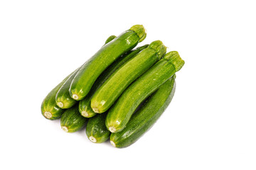 Group of Zucchini on a White Background