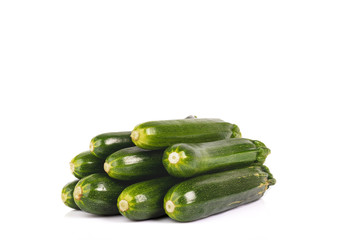 Group of Zucchini on a White Background