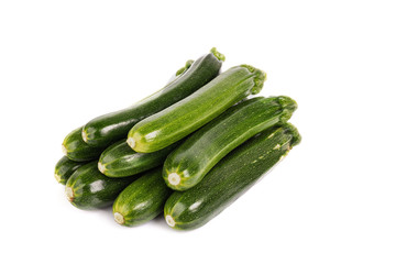 Group of Zucchini on a White Background