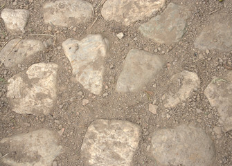allée en pierres naturelles dans jardin d'agrément