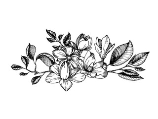 Composition in engraving style