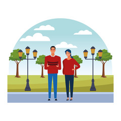 couple avatar cartoon character vector illustration