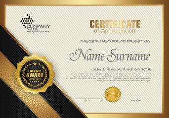certificate template with Luxury and modern pattern