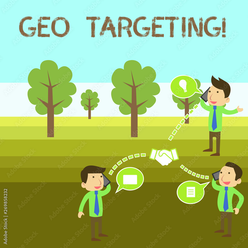 Poster conceptual hand writing showing geo targeting. concept meaning method of determining the geolocation