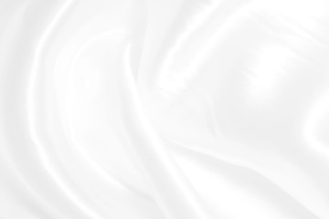 Fototapeta premium White cloth background abstract with soft waves, white fabric texture.