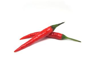2 Chili peppers isolated on white background