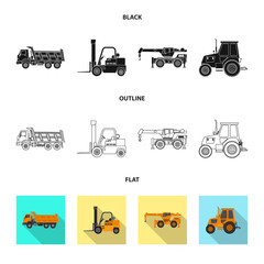 Vector illustration of build and construction symbol. Collection of build and machinery vector icon for stock.