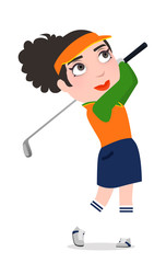 girl playing golf