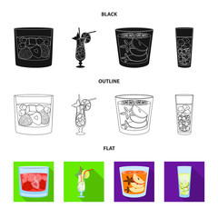 Vector illustration of liquor and restaurant symbol. Set of liquor and ingredient stock symbol for web.