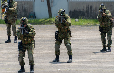 武装した自衛官