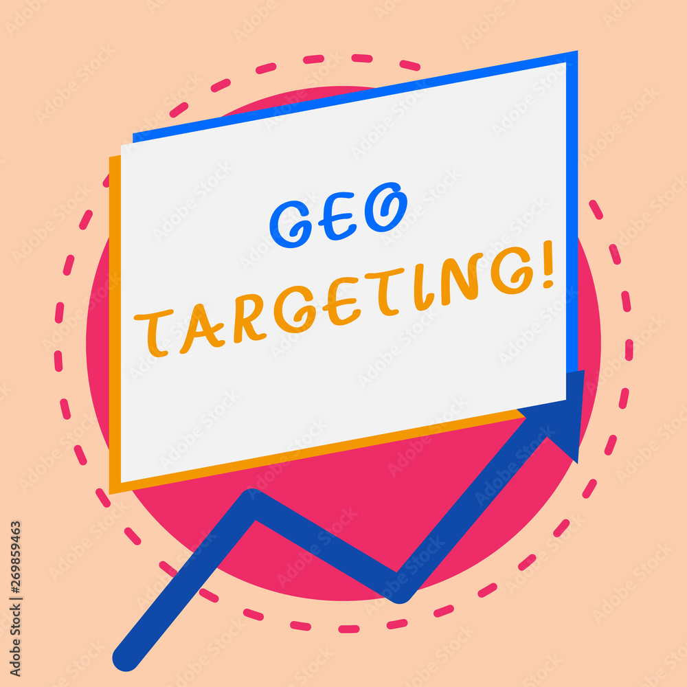 Poster text sign showing geo targeting. business photo showcasing method of determining the geolocation of 