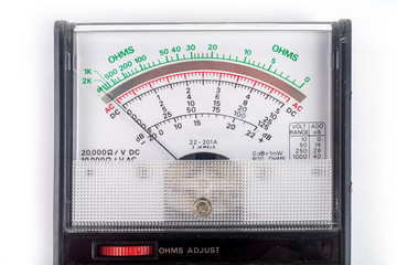 Analog multimeter, that combines several measurement functions in one unit. Vintage model